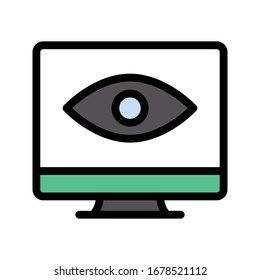 Flachfarbsymbol der Vektorillustration anzeigen 
