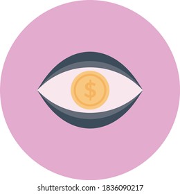 view vector flat color line icon