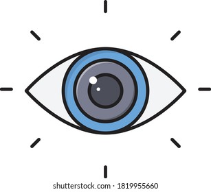 view vector flat line icon 