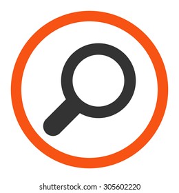 View vector icon. This rounded flat symbol is drawn with orange and gray colors on a white background.