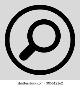 View vector icon. This rounded flat symbol is drawn with black color on a light gray background.