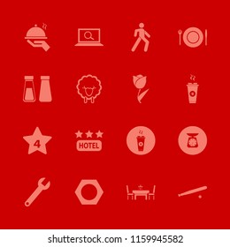 view vector icons set. with tray hand, sheep, kitchen scale and wrench in set