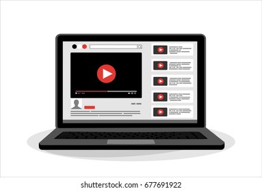 View video clips in the browser window on laptop