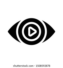 view video glyph flat vector icon