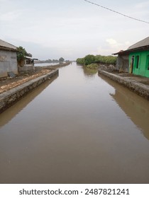 view of water in a river in Karawang, West Java, Indonesia