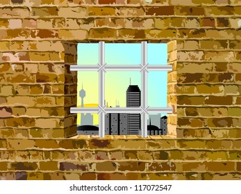 view from the window with a lattice
