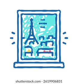 view from window on paris doodle icon sketch vector. view from window on paris sign. isolated symbol illustration