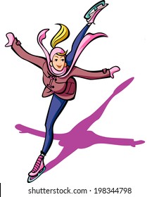 La vista de la mujer es el patinaje 