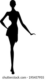 The view of woman is standing 