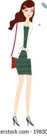 The view of woman is standing 