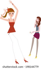 The view of women are dancing 