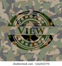 View written on a camo texture