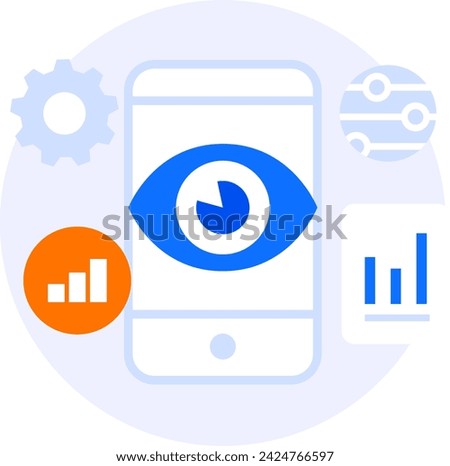 viewability mobile ad modern icon illustration