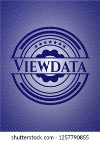 Viewdata jean or denim emblem or badge background