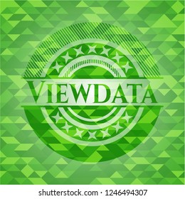 Viewdata realistic green mosaic emblem