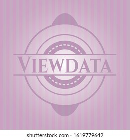 Viewdata vintage pink emblem. Vector Illustration. Detailed.