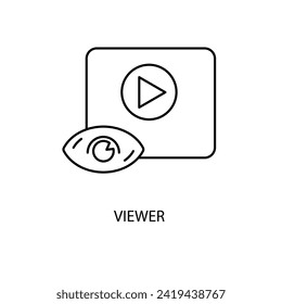 icono de línea de concepto del visor. Ilustración de elemento simple. diseño de símbolos de esquema de concepto de visor.