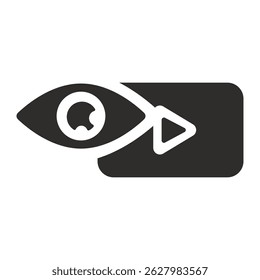 Icono del espectador, símbolo de reproducción, Ilustración vectorial plana sobre fondo blanco