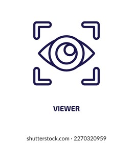 viewer icon from user interface collection. Thin linear viewer, button, movie outline icon isolated on white background. Line vector viewer sign, symbol for web and mobile