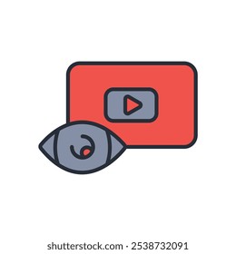 ícone do visualizador. vetor.Sinal editável de estilo traço.linear para usar a ilustração web design,logo.Symbol.
