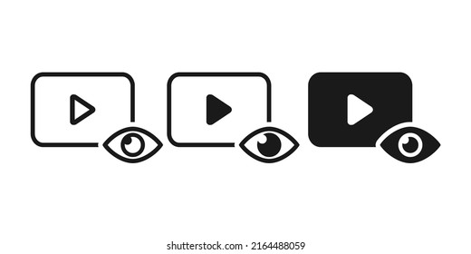 Viewer icon. Video with eye icon. Vector illustration