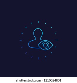 viewer, spectator line vector icon