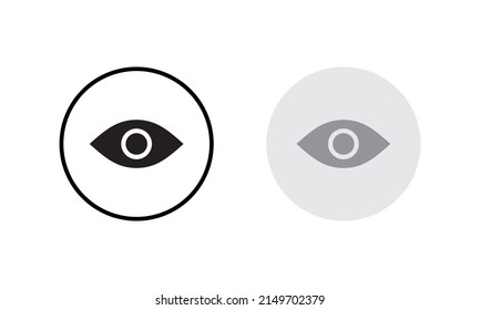 Viewer Symbol Icon in Circle Shape. Eye Sign Vector