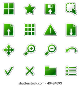 Viewer web icons, green sticker series