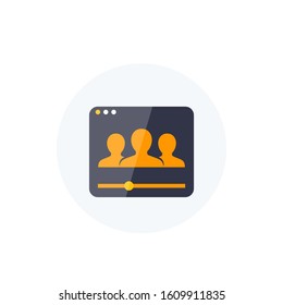 viewers, audience icon for web, vector