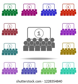 viewers at the cinema icon. Elements of Cinema and Theatre in multi color style icons. Simple icon for websites, web design, mobile app, info graphics