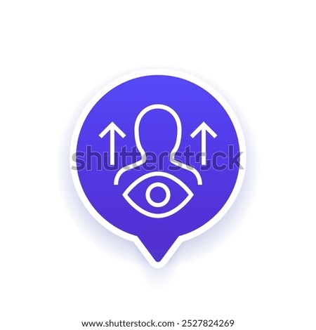 viewers, growing audience icon, line vector design