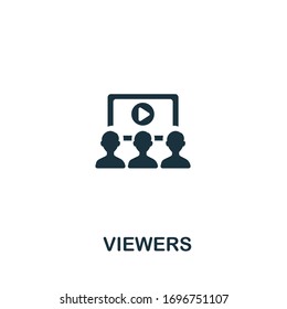 Viewers icon from streaming collection. Simple line Viewers icon for templates, web design and infographics