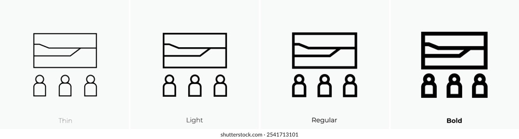 viewers icon. Thin, Light Regular And Bold style design isolated on white background