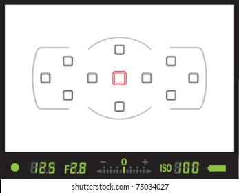 Viewfinder of digital single lens reflex / DSLR camera in vector