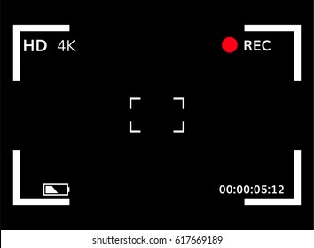 Viewfinder focusing screen vector illustration Video recording screen
