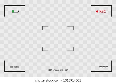 Viewfinder frame of the VCR digital display camera vector frame with photo frames photo frames with transparent background