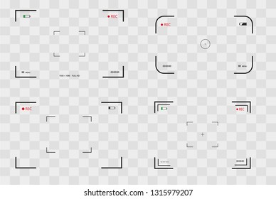 Viewfinder frame of the VCR digital display camera vector frame with photo frames photo frames with transparent background