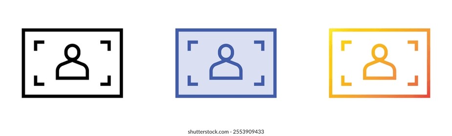 viewfinder icon. Linear, Blue Fill and Gradient Style Design Isolated On White Background