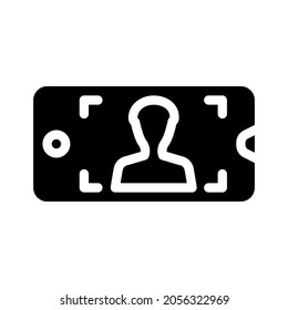 viewfinder for photographing on document glyph icon vector. viewfinder for photographing on document sign. isolated contour symbol black illustration