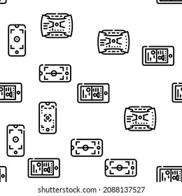 Viewfinder Smartphone Function Vector Seamless Pattern Thin Line Illustration