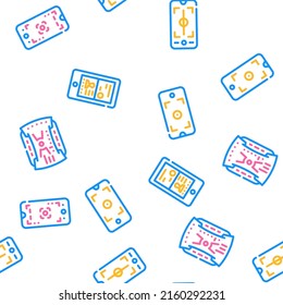 Viewfinder Smartphone Function Vector Seamless Pattern Color Line Illustration