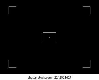 Viewfinder vector template frame with focus for camera. Vector black background.