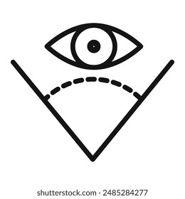 viewing angle icon mark in filled style