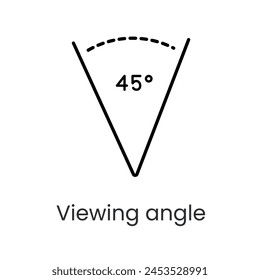 Viewing angle line vector icon with editable stroke