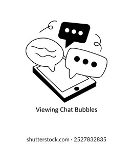 Viewing Chat Bubbles concepts style illustration. EPS 10 File
