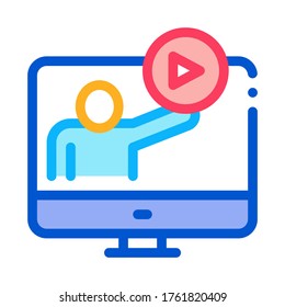 viewing in computer mode icon vector. viewing in computer mode sign. color symbol illustration