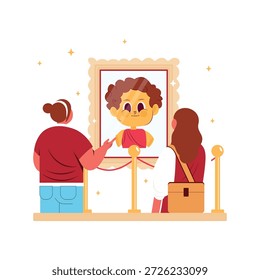 Visualización de una Ilustración vectorial de arte de retrato EPS 10 Archivo 	