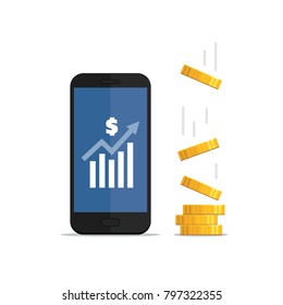 Viewing project statistics. Electronic interface. Vector illustration.