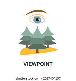 Viewpoint Flat Icon. Colored Sign From Excursions Collection. Creative Viewpoint Icon Illustration For Web Design, Infographics And More