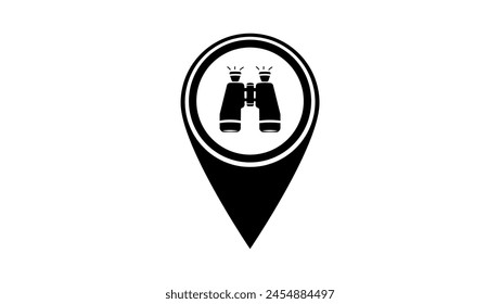 viewpoint sign, black isolated silhouette